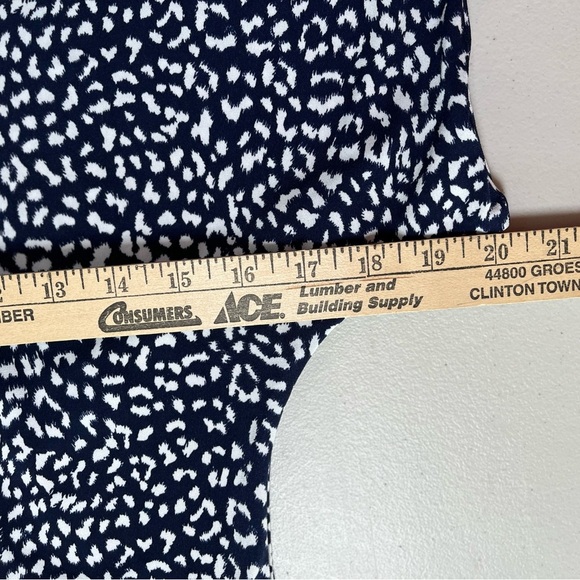 MICHAEL KORS  Size OX Border True Navy Leopard Print Stretch Jersey Dress - Picture 13 of 16